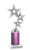 Glitter trophy with silver stars.  Numerous trophy heights available - silver stars