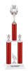 Custom  2 Column Trophy - Available in multiple heights and column colors.  Upload your logo.  Silver trim and figure.