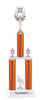 Custom  2 Column Trophy - Available in multiple heights and column colors.  Upload your logo.  Silver trim and figure.