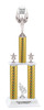Custom  2 Column Trophy - Available in multiple heights and column colors.  Upload your logo.  Silver trim and figure.