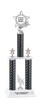 Custom  2 Column Trophy - Available in multiple heights and column colors.  Upload your logo.  Silver trim and figure.  5043-s