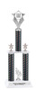 Custom  2 Column Trophy - Available in multiple heights and column colors.  Upload your logo.  Silver trim and figure.  5086s