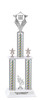 Custom  2 Column Trophy - Available in multiple heights and column colors.  Upload your logo.  Silver trim and figure.  5086s