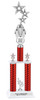 Custom  2 Column Trophy - Available in multiple heights and column colors.  Height starts at 18 inches. Upload your logo.  Silver trim and figure.  42655s