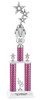 Custom  2 Column Trophy - Available in multiple heights and column colors.  Height starts at 18 inches. Upload your logo.  Silver trim and figure.  42655s