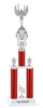 Custom  2 Column Trophy - Available in multiple heights and column colors.  Height starts at 18 inches. Upload your logo.  Silver trim and figure.  42655s victory