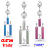 Custom  2 Column Trophy - Available in multiple heights and column colors.  Height starts at 18 inches. Upload your logo.  Silver trim and figure.  cup w/6010s