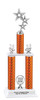 Custom  2 Column Trophy - Available in multiple heights and column colors.  Upload your logo.  Silver trim and figure. - holder w/stars