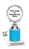 5  1/2" tall  Custom glitter trophy.  Add your logo or art work for a unique award!  Numerous glitter colors  available - 132s