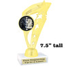 7  1/2" tall chess theme trophy.  Great for competitions, game nights or your favorite player