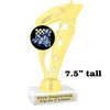 7  1/2" tall chess theme trophy.  Great for competitions, game nights or your favorite player