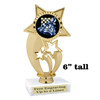 6" tall chess theme trophy.  Great for competitions, game nights or your favorite player