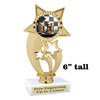 6" tall chess theme trophy.  Great for competitions, game nights or your favorite player