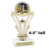 6.5" tall chess theme trophy.  Great for competitions, game nights or your favorite player