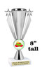 Chili themed trophy - great for your chili contests, BBQ competitions and more.  8" tall silver cup