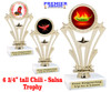 Chili - Salsa themed trophy - great for your salsa contest, chili contests, BBQ competitions and more.   h416