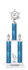 Glitter column trophy with silver custom insert holder and trim.  Comes as shown with choice of height 5043s