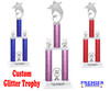 Glitter column trophy with silver custom insert holder and trim.  Comes as shown with choice of height - 5080s