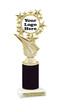 Custom glitter trophy.  Add your logo or art work for a unique award!  Numerous glitter colors and heights available - 696