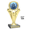 6.5" tall  Halloween  theme trophy.  Choice of art work and base.  9 designs available.  h501