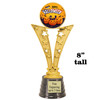 8" tall  Halloween  theme trophy.  Choice of art work.  9 designs available.  91546