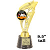 9.5" tall  Halloween  theme trophy.  Choice of art work.  9 designs available.  91546