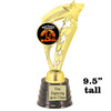 9.5" tall  Halloween  theme trophy.  Choice of art work.  9 designs available.  91546