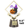 8.5" tall  Halloween  theme trophy.  Choice of art work.  9 designs available.  5097G