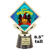 8.5" tall  Halloween  theme trophy.  Choice of art work.  9 designs available.  5095g