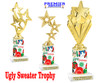 Ugly Sweater theme trophy. Choice of figure.  10" tall - Design 2