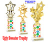 Ugly Sweater theme trophy. Choice of figure.  10" tall - Design 3