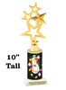 Snowman theme trophy. Choice of figure.  10" tall - Great for all of your holiday events and contests.  1