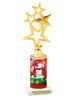 Snowman theme trophy. Choice of figure.  10" tall - Great for all of your holiday events and contests. 2