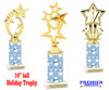 Snowman theme trophy. Choice of figure.  10" tall - Great for all of your holiday events and contests. 3