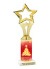 Holiday Tree theme trophy. Choice of figure.  10" tall - Great for all of your holiday events and contests. 2