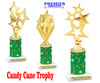 Candy Cane theme trophy. Choice of figure.  10" tall - Great for all of your holiday events and contests. 4