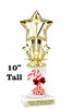 Candy Cane theme trophy. Choice of figure.  10" tall - Great for all of your holiday events and contests. 3