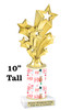 Holiday theme trophy. Choice of figure.  10" tall - Great for all of your holiday events and contests.  sub 1