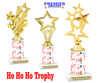 Holiday theme trophy. Choice of figure.  10" tall - Great for all of your holiday events and contests.  sub 1