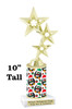 Penguin theme trophy. Choice of figure.  10" tall - Great for all of your holiday events and contests.  sub 1