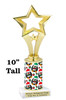 Penguin theme trophy. Choice of figure.  10" tall - Great for all of your holiday events and contests.  sub 1