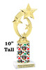 Penguin theme trophy. Choice of figure.  10" tall - Great for all of your holiday events and contests.  sub 1