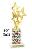 Penguin theme trophy. Choice of figure.  10" tall - Great for all of your holiday events and contests.  sub 1