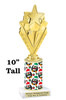 Penguin theme trophy. Choice of figure.  10" tall - Great for all of your holiday events and contests.  sub 1