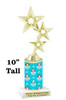 Penguin theme trophy. Choice of figure.  10" tall - Great for all of your holiday events and contests.  sub 2