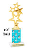 Penguin theme trophy. Choice of figure.  10" tall - Great for all of your holiday events and contests.  sub 2