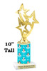 Penguin theme trophy. Choice of figure.  10" tall - Great for all of your holiday events and contests.  sub 2