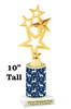 Reindeer theme trophy. Choice of figure.  10" tall - Great for all of your holiday events and contests.  sub 2