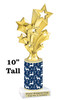 Reindeer theme trophy. Choice of figure.  10" tall - Great for all of your holiday events and contests.  sub 2