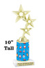 Holiday theme trophy. Choice of figure.  10" tall - Great for all of your holiday events and contests.  sub 5